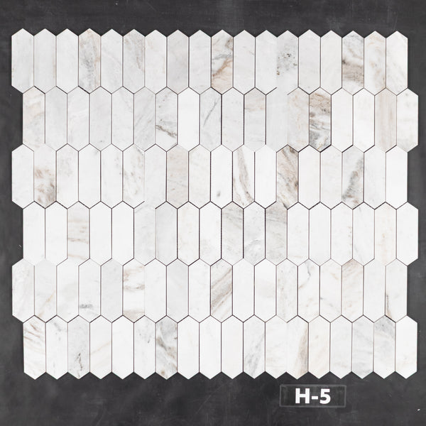 Bianco Oro 2" x 6" Picket Mosaic Honed - Elon Tile & Stone