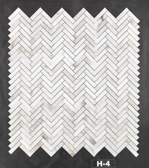 Bianco Oro 1" x 4" Herringbone Mosaic Honed - Elon Tile & Stone