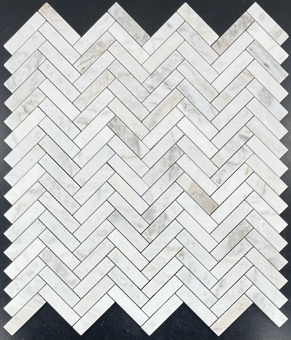 Bianco Oro 1" x 4" Herringbone Mosaic Honed