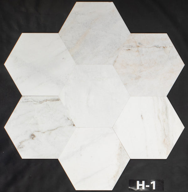 Bianco Oro 10 1/2" Hexagon Honed