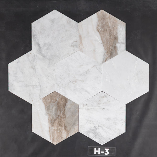 Bianco Oro 10 1/2" Hexagon Honed - Elon Tile & Stone