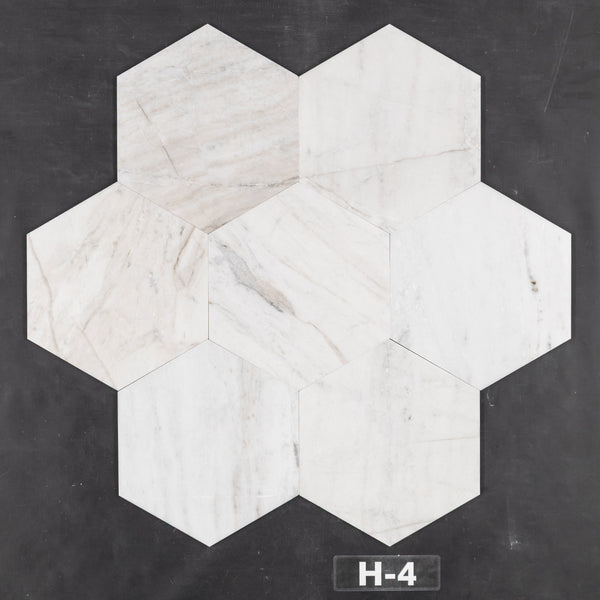 Bianco Oro 10 1/2" Hexagon Honed