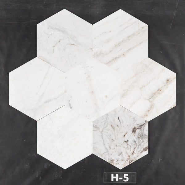 Bianco Oro 10 1/2" Hexágono Pulido