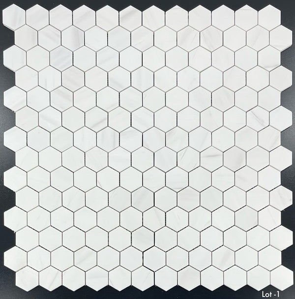 Mosaico hexagonal de dolomita de 2" pulido