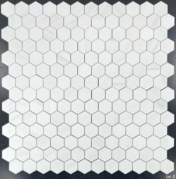 Mosaico hexagonal de dolomita de 2" pulido