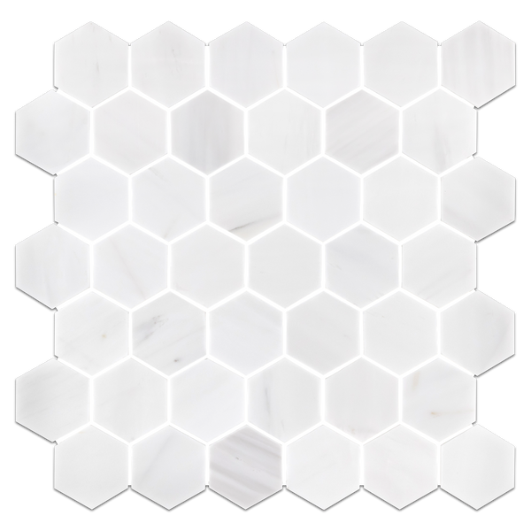 Dolomite 2" Hexagon Mosaic Honed