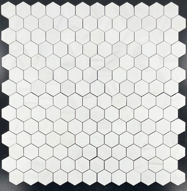 Mosaico hexagonal de dolomita de 2" pulido