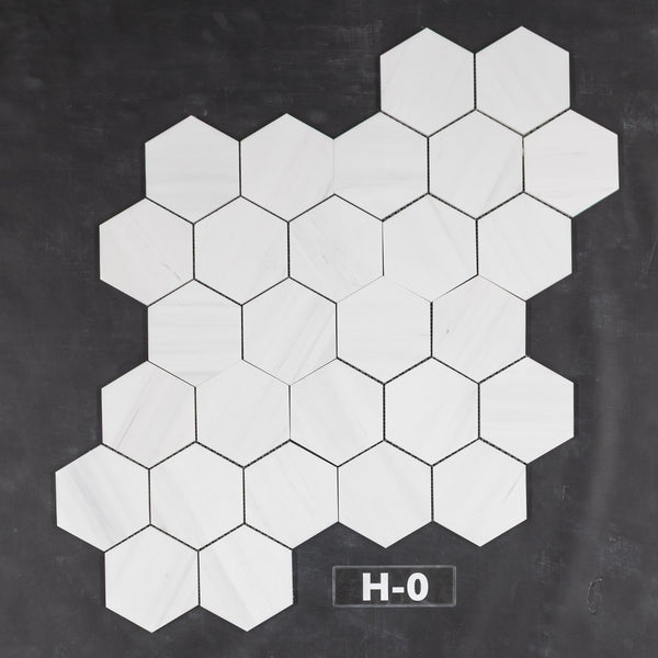 Mosaico hexagonal de dolomita de 5" pulido