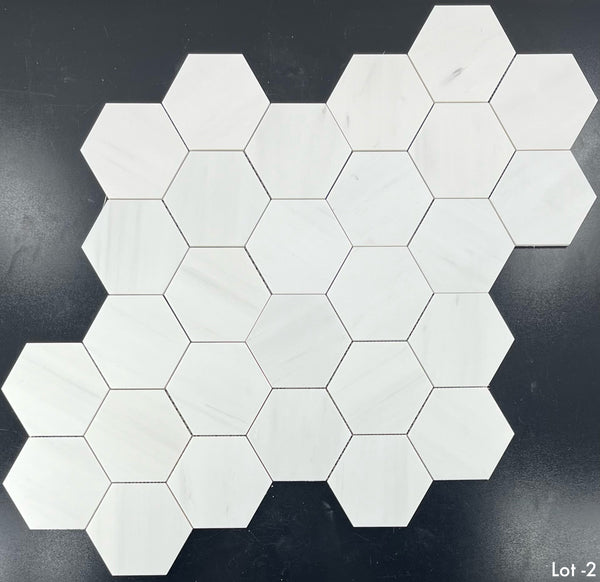 Dolomite 5" Hexagon Mosaic Honed