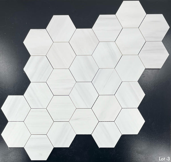 Dolomite 5" Hexagon Mosaic Honed