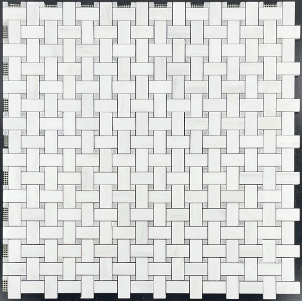 Tejido de cesta de dolomita con mosaico de puntos grises místicos de 3/8" pulido