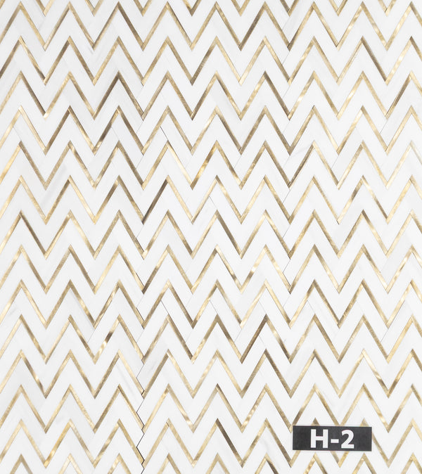 Espiga de dolomita con mosaico de aluminio dorado pulido