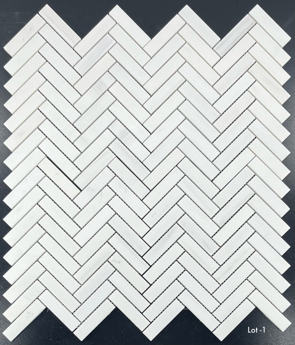 Dolomite 1" x 4" Herringbone Mosaic Honed