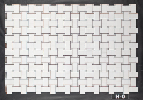 Tejido de cesta extra grande de dolomita con mosaico de puntos Bianco Carrara de 5/8" pulido