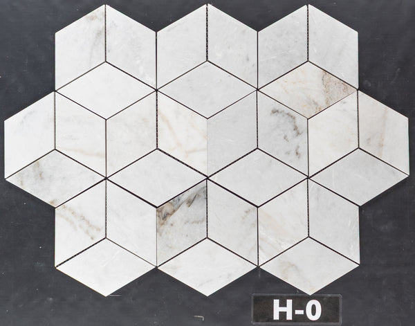 Bianco Oro Trillium Mosaic Honed