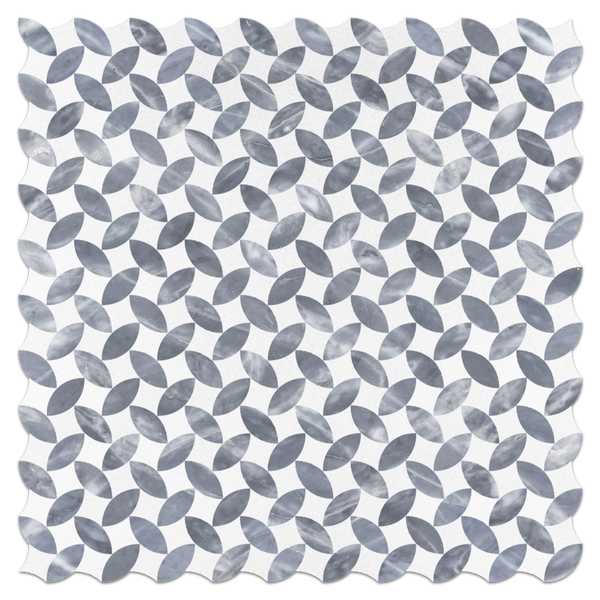 White Thassos & Bardiglio Nuvolato Twilight Mosaic Honed