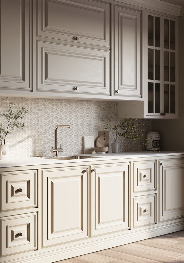 Bianco Oro Clover Mosaic Honed