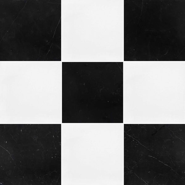 Black Marble & White Thassos Checkerboard