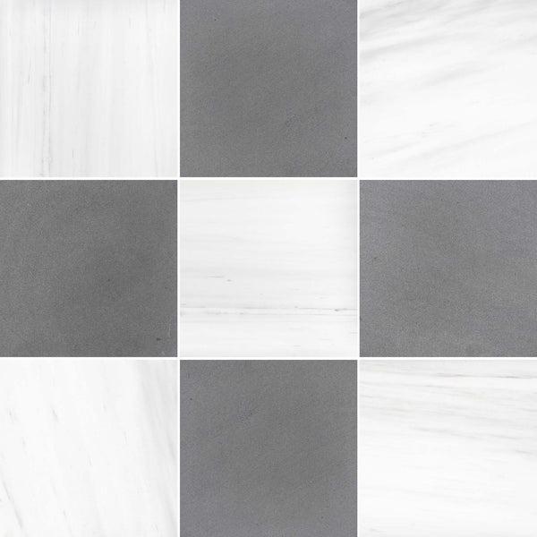 Dolomite & Grey Basalt Checkerboard