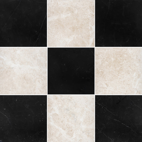 Black Marble & Vanilla Royale Checkerboard