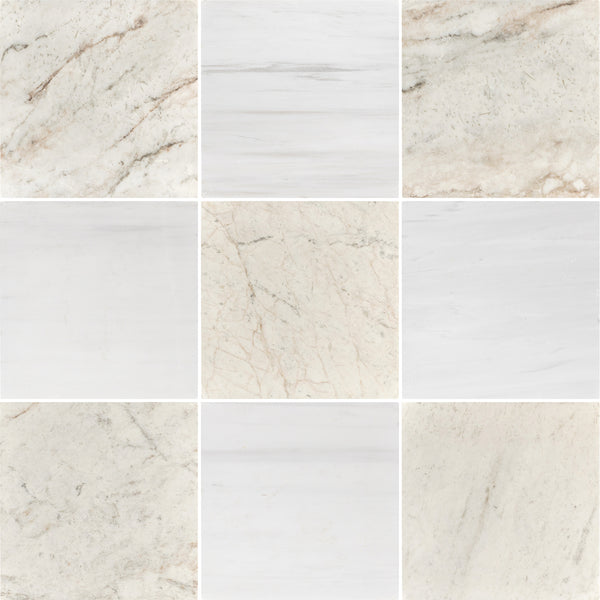 Bianco Oro & Dolomite 10" Checkerboard Tumbled