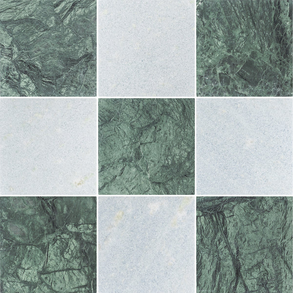 Notte Verde & Blue Celeste 10" Checkerboard Tumbled
