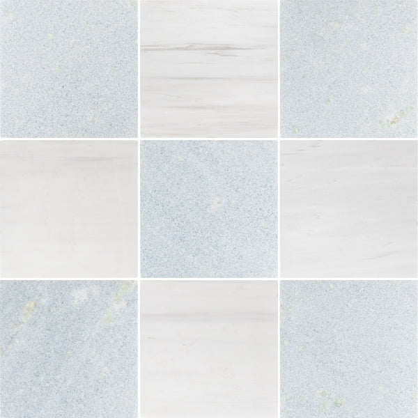 Blue Celeste & Dolomite 10" Checkerboard Tumbled