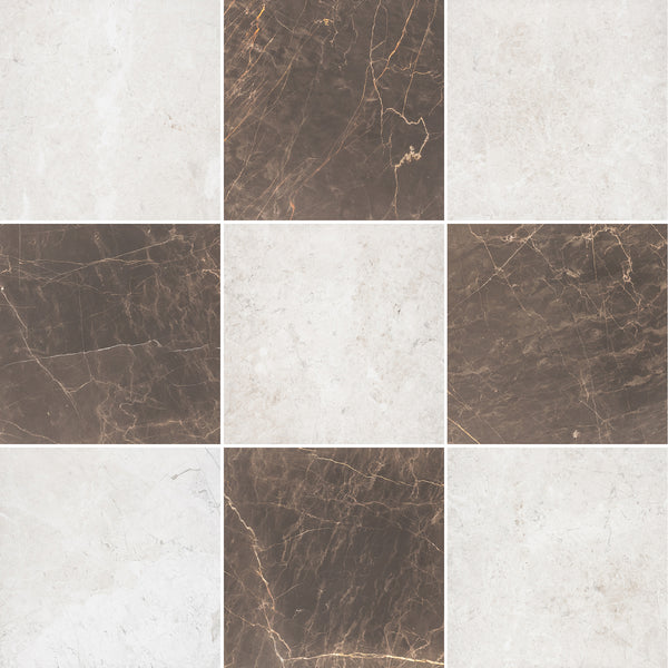 Alba Nova & Espresso 12" Checkerboard Honed