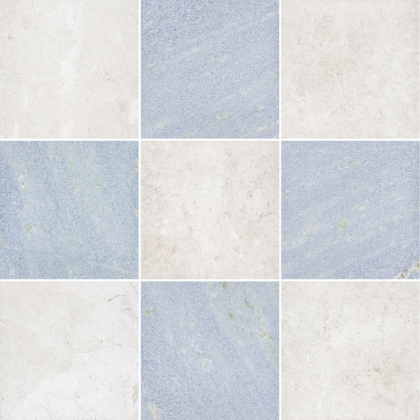 Alba Nova & Blue Celeste 12" Checkerboard Honed
