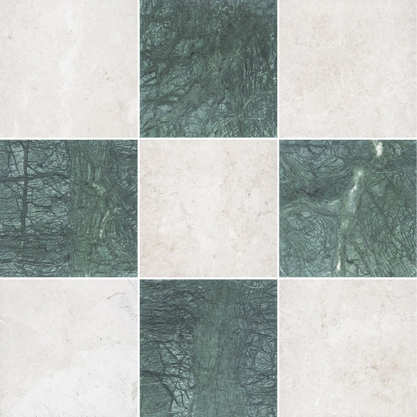 Alba Nova & Notte Verde 12" Checkerboard Honed - Elon Tile & Stone