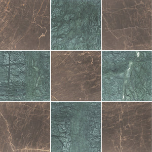 Espresso & Notte Verde 12" Checkerboard Honed - Elon Tile & Stone