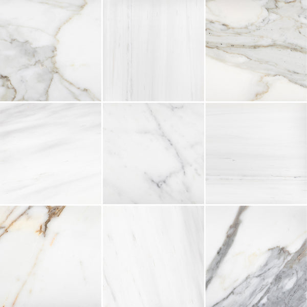 Calacatta Gold & Select Dolomite 12" Checkerboard Honed