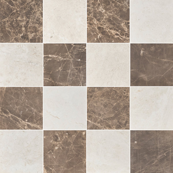 Espresso & Alba Nova 4" Checkerboard Honed