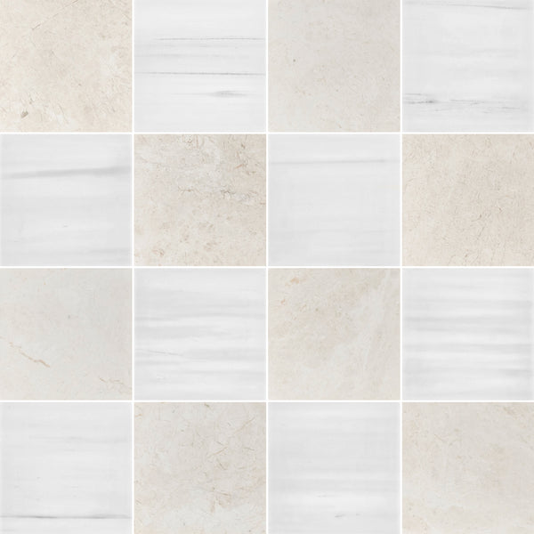 Alba Nova & Dolomite 4" Checkerboard Honed