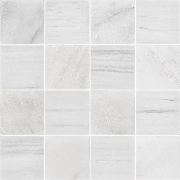 Pearl White & Dolomite 4" Checkerboard Tumbled