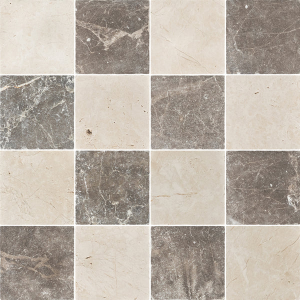 Alba Nova & Espresso 4" Checkerboard Tumbled