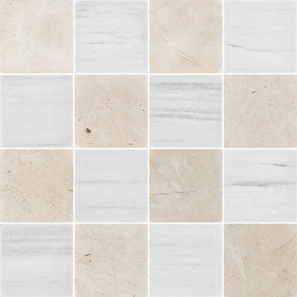 Alba Nova & Dolomite 4" Checkerboard Tumbled