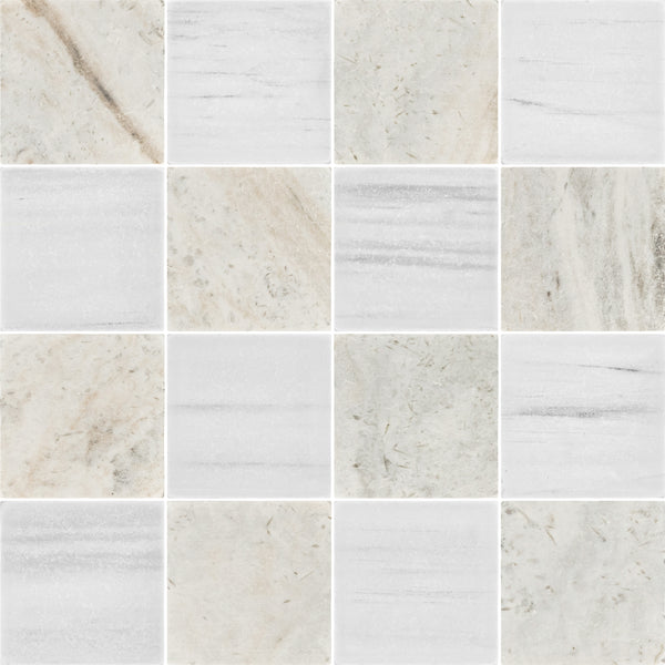 Bianco Oro & Dolomite 4" Checkerboard Tumbled