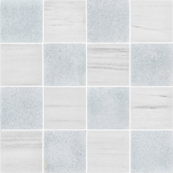 Blue Celeste & Dolomite 4" Checkerboard Tumbled