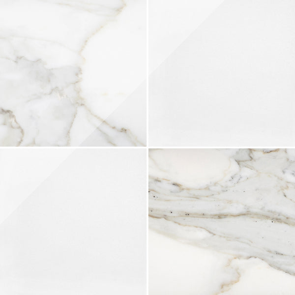 Calacatta Gold & White Thassos 18" Checkerboard Polished
