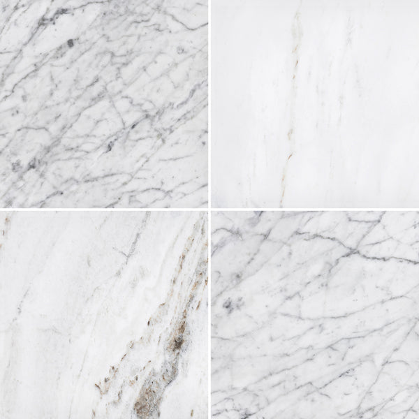 Bianco Carrara & Bianco Oro 18" Checkerboard Honed