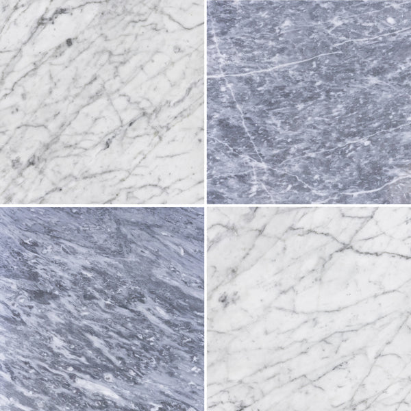 Bianco Carrara & Bardiglio Nuvolato 18" Checkerboard Honed