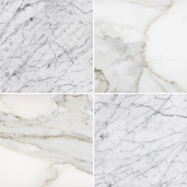 Bianco Carrara & Calacatta Gold 18" Checkerboard Honed