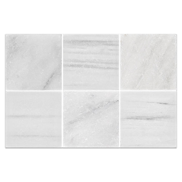 Pearl White 4" x 4" Tumbled & Dolomite 4" x 4" Tumbled Checkerboard Board