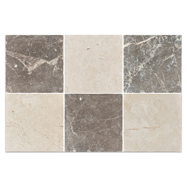 Espresso 4" x 4" Tumbled & Alba Nova 4" x 4" Tumbled Checkerboard Board