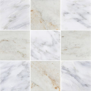 Pearl White 4" x 4" Honed & Bianco Oro 4" x 4" Honed Checkerboard Board - Elon Tile & Stone