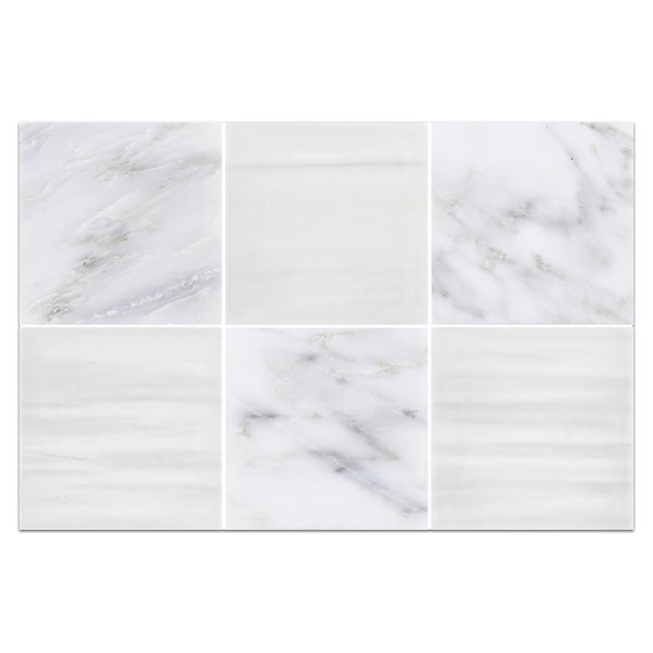 Pearl White 4" x 4" Honed & Dolomite Premium 4" x 4" Honed Checkerboard Board