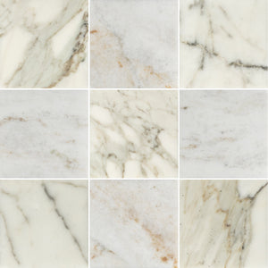 Calacatta Gold 4" x 4" Honed & Bianco Oro 4" x 4" Honed Checkerboard Board - Elon Tile & Stone