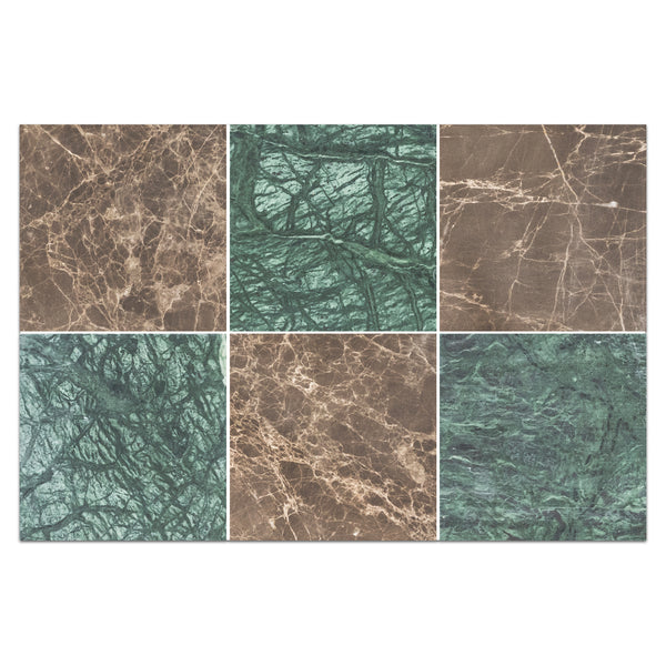 Espresso 4" x 4" Honed & Notte Verde 4" x 4" Honed Checkerboard Board