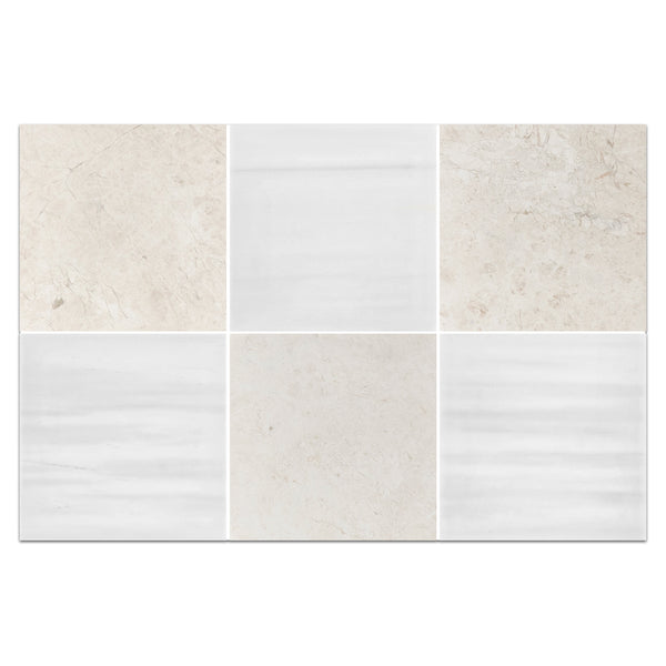 Alba Nova 4" x 4" Honed & Dolomite Premium 4" x 4" Honed Checkerboard Board